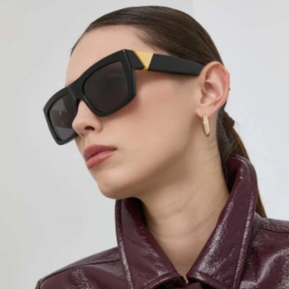 NEW BOTTEGA VENETA BV1198SA 001 SUNGLASSES WOMEN BLACK SQUARE EYEWEAR main image 3